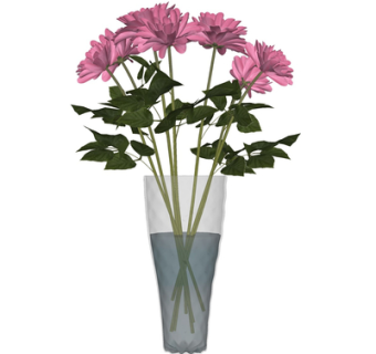 现代花瓶花卉su模型