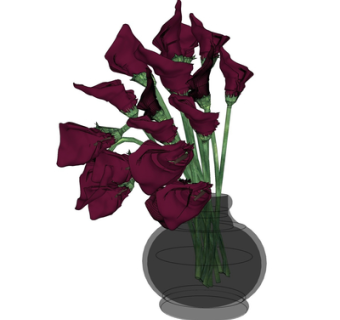 现代花瓶花卉su模型