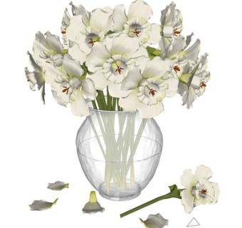 现代花瓶花卉su模型