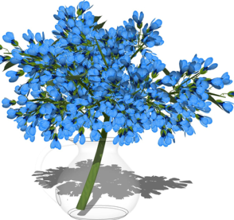 现代花瓶花卉su模型