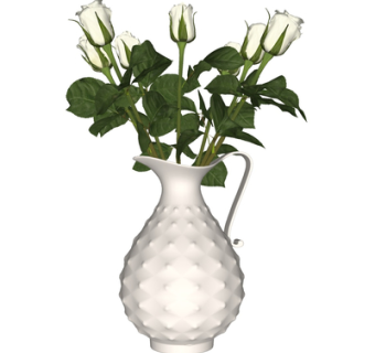 现代花瓶花卉su模型