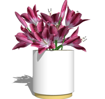 现代花瓶花卉su模型