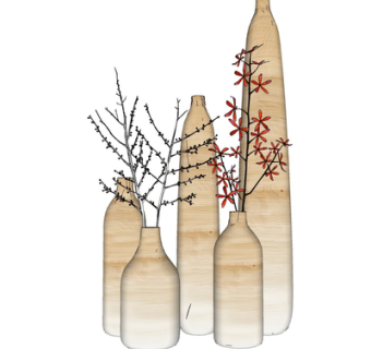 现代花瓶花卉su模型