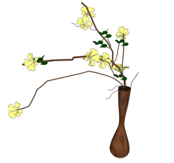 现代花瓶花卉su模型