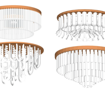 现代水晶吊灯su模型