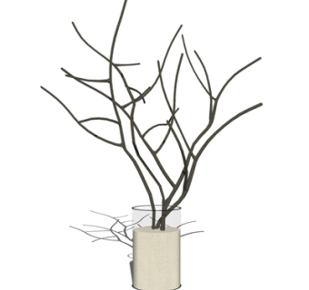 现代花瓶花卉su模型