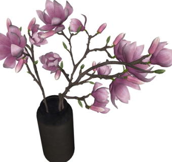 现代花瓶花卉su模型