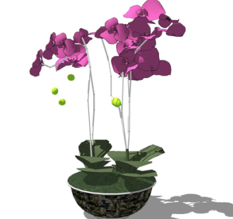 现代花瓶花卉su模型