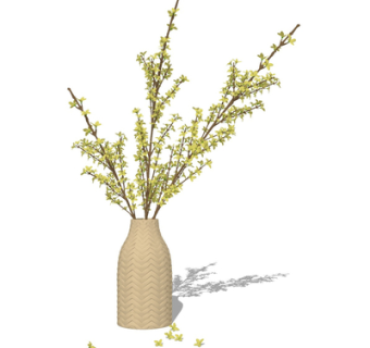 现代花瓶花卉su模型