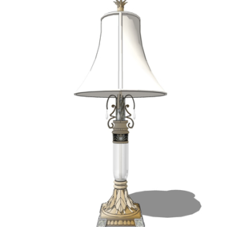 欧式金属台灯su模型