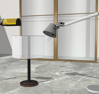 现代金属台灯组合su模型