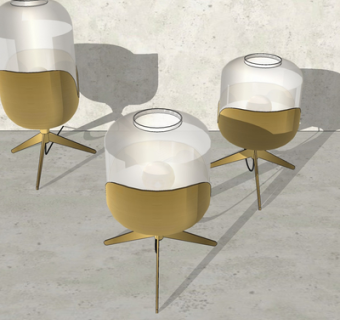 现代金属落地灯su模型