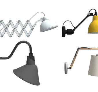 现代金属壁灯su模型