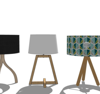 现代金属台灯su模型