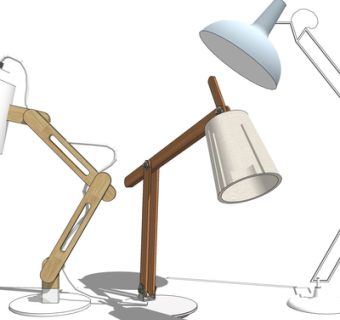 现代金属台灯su模型