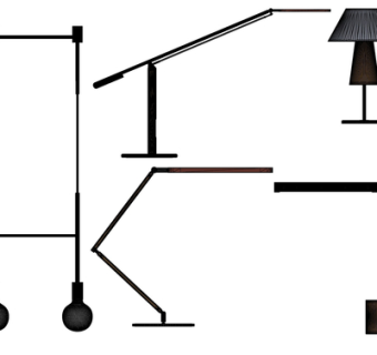 现代金属台灯su模型