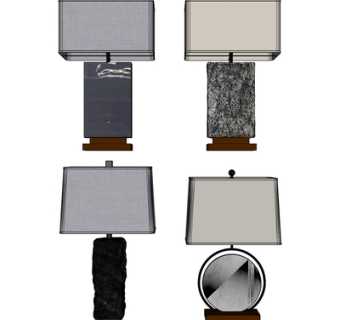 现代台灯组合su模型