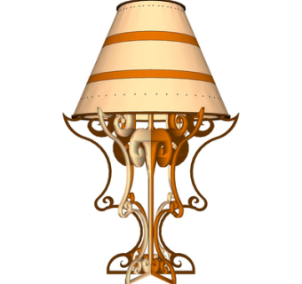 欧式金属台灯su模型