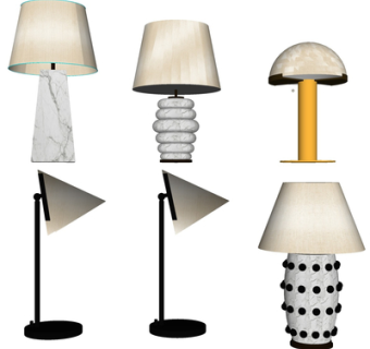 现代金属台灯su模型