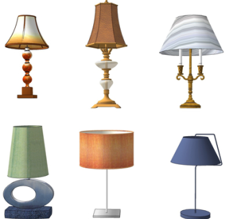 现代金属台灯su模型