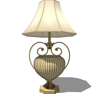 欧式金属台灯su模型