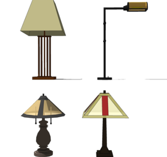 现代金属台灯su模型