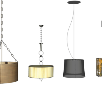 现代金属吊灯su模型