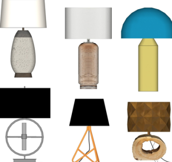 现代金属台灯su模型