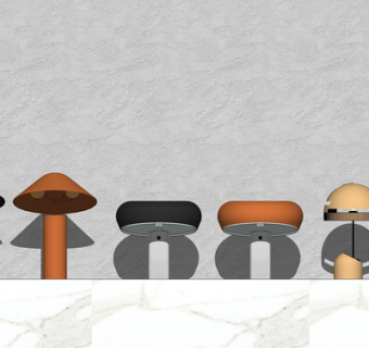 现代金属台灯su模型