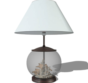 现代玻璃台灯su模型