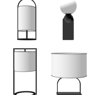 现代金属台灯su模型