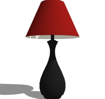 现代金属台灯su模型