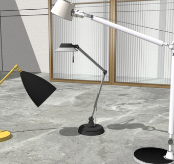 现代金属台灯su模型