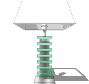 现代金属台灯su模型