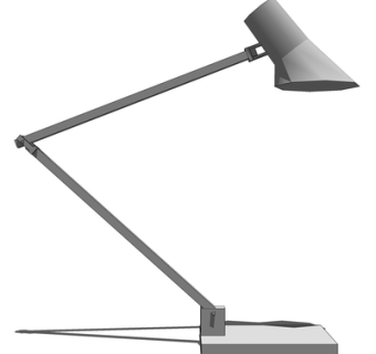 现代金属台灯su模型