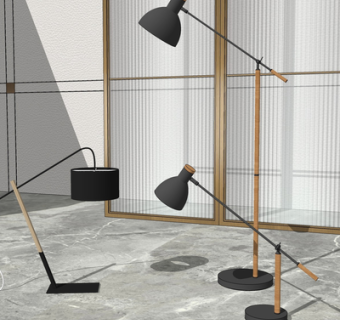 现代金属台灯su模型