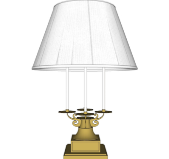 现代金属台灯su模型