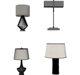 现代金属台灯su模型