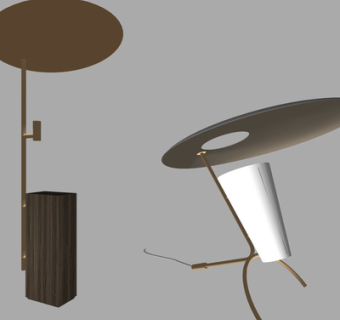 现代金属壁灯su模型