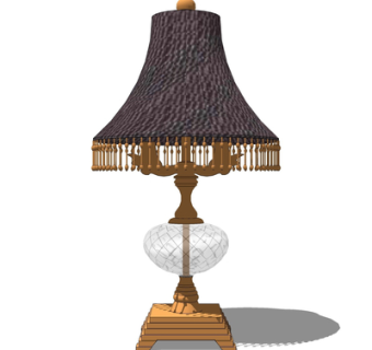 欧式金属台灯su模型