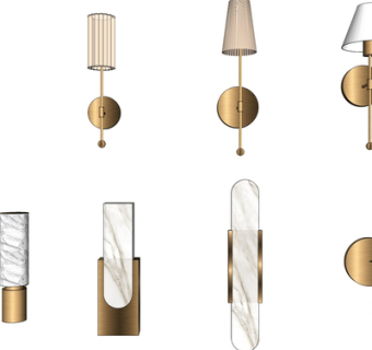 现代轻奢壁灯su模型