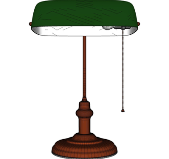 现代金属台灯su模型