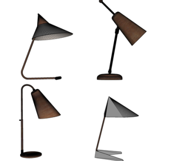 现代金属台灯su模型