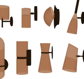 现代金属壁灯组合su模型