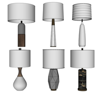 现代金属台灯su模型