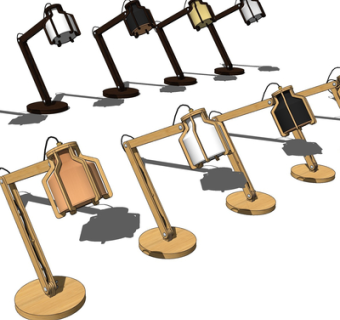 现代金属台灯组合su模型
