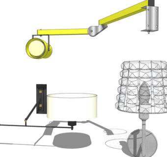 现代金属壁灯组合su模型
