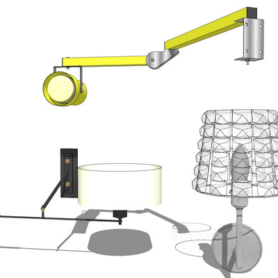 现代金属壁灯组合su模型