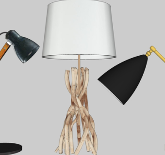 现代金属台灯su模型