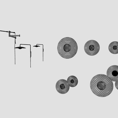 现代金属壁灯su模型